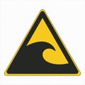 ISO 7010 Standard Icon Pictogram Symbol Safety Sign Warning Tsunami hazard zone