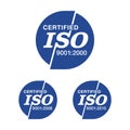 ISO 9001, 14001 and 22000 standards stamps Royalty Free Stock Photo