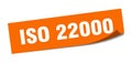 iso 22000 sticker. square isolated label sign. peeler