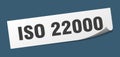iso 22000 sticker. iso 22000 square isolated sign.