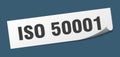 iso 50001 sticker. iso 50001 square isolated sign.