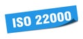 iso 22000 sticker. iso 22000 square isolated sign.