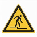 ISO 7010 symbols Safety colors and safety signs Registered safety signs Warning Step down Royalty Free Stock Photo