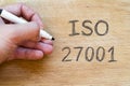 Iso 27001 text concept Royalty Free Stock Photo