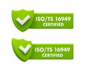 ISO TS 16949 Certified Badges - Automotive Quality Management System Certification Icons