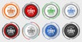 Iso 27001 vector icon set, modern design flat graphic in 8 options for webdesign and mobile applications