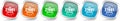 Iso 27001 vector icon set, modern design, silver metallic glossy colorful web buttons collection
