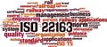ISO 22163  word cloud Royalty Free Stock Photo