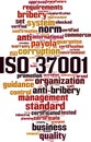ISO 37001 word cloud Royalty Free Stock Photo