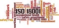 ISO 18001  word cloud Royalty Free Stock Photo