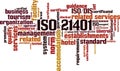 ISO 21401  word cloud Royalty Free Stock Photo