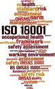 ISO 18001  word cloud Royalty Free Stock Photo