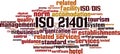 ISO 21401 word cloud Royalty Free Stock Photo