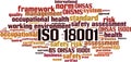 ISO 18001  word cloud Royalty Free Stock Photo