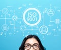 ISO 9001 with young woman