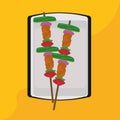 Isoalted barbecue kebab icon