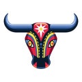 Isoalted barranquilla carnival bull mask Colombian fplklore Vector