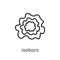 isobars icon. Trendy modern flat linear vector isobars icon on w