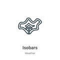 Isobars outline vector icon. Thin line black isobars icon, flat vector simple element illustration from editable weather concept