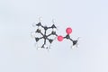 Isobornyl acetate molecule made with balls, scientific molecular model. 3D rendering Royalty Free Stock Photo