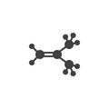Isobutylene molecular structure vector icon Royalty Free Stock Photo