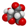 Isocitric acid molecule. 3D rendering. Atoms are represented as spheres with conventional color coding: hydrogen (white), carbon ( Royalty Free Stock Photo