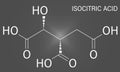 Isocitric acid molecule. Skeletal formula. Chemical structure