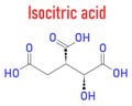 Isocitric acid molecule. Skeletal formula. Chemical structure Royalty Free Stock Photo
