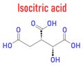 Isocitric acid molecule. Skeletal formula. Chemical structure