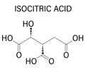 Isocitric acid molecule. Skeletal formula. Chemical structure