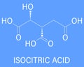 Isocitric acid molecule. Skeletal formula. Chemical structure