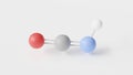 isocyanic acid molecule 3d, molecular structure, ball and stick model, structural chemical formula hydracid