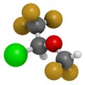 Isoflurane anesthetic drug molecule. Used for inhalational anesthesia during surgery