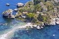 Isola Bella island and beach in Taormina, Sicily, Italy Royalty Free Stock Photo