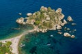 Scenic view of the Isola Bella in Taormina, province of Messina, southern Italy. Royalty Free Stock Photo