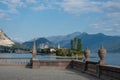 Isola dei Pescatori, fisherman island in Maggiore lake, Borromean Islands, Stresa Piedmont Italy, Europe. View form Isola Bella i Royalty Free Stock Photo