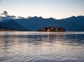 Lake - Lago Maggiore, Italy. Isola dei Pescatori, Stresa by night Royalty Free Stock Photo