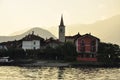 Isola dei Pescatori, sunset, lake (lago) Maggiore, Italy Royalty Free Stock Photo