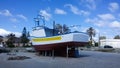 Boat on the island pier of the Palermo females Sicily