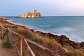 Isola di Capo Rizzuto. Calabria Italy. The Aragon castle at Le Castella at dusk Royalty Free Stock Photo