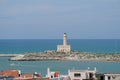 Isola Santa Eufemia, Vieste, Lighthouse located at the opposite the town of Vieste, Apulia, Italy Royalty Free Stock Photo