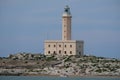 Isola Santa Eufemia, Vieste, Lighthouse located at the opposite the town of Vieste, Apulia, Italy Royalty Free Stock Photo