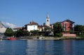 Isola Superiore dei Pescatori - the Fishermen Island, one of the famous Borromeo Islands of Lake Maggiore, Italy Royalty Free Stock Photo