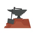 Isolaetd colored medieval anvil icon Vector Royalty Free Stock Photo