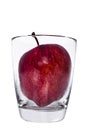 Isolate apple in glass Royalty Free Stock Photo