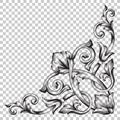 Isolate corner ornament in baroque style