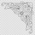 Isolate corner ornament in baroque style