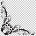 Isolate corner ornament in baroque style Royalty Free Stock Photo