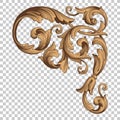 Isolate corner ornament in baroque style