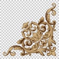 Isolate corner ornament in baroque style Royalty Free Stock Photo